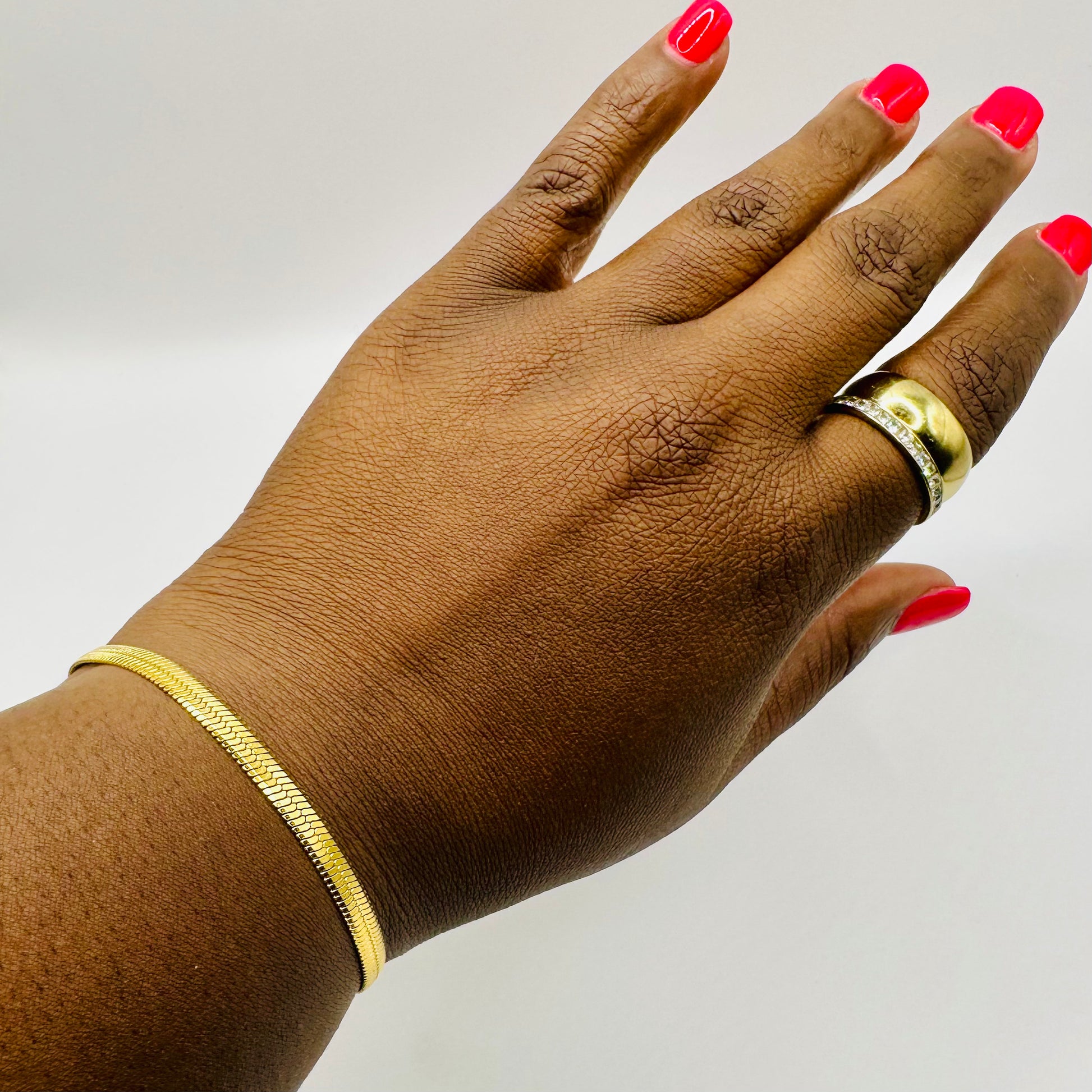 Mens gold 2025 herringbone bracelet