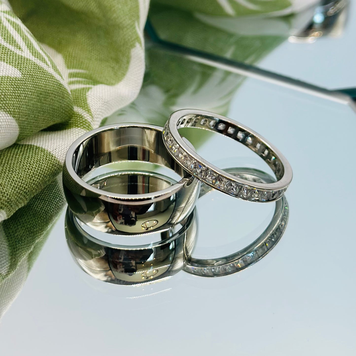 Best of Both Stack - Silver (Set of 2 Stackable Plus Size Rings)